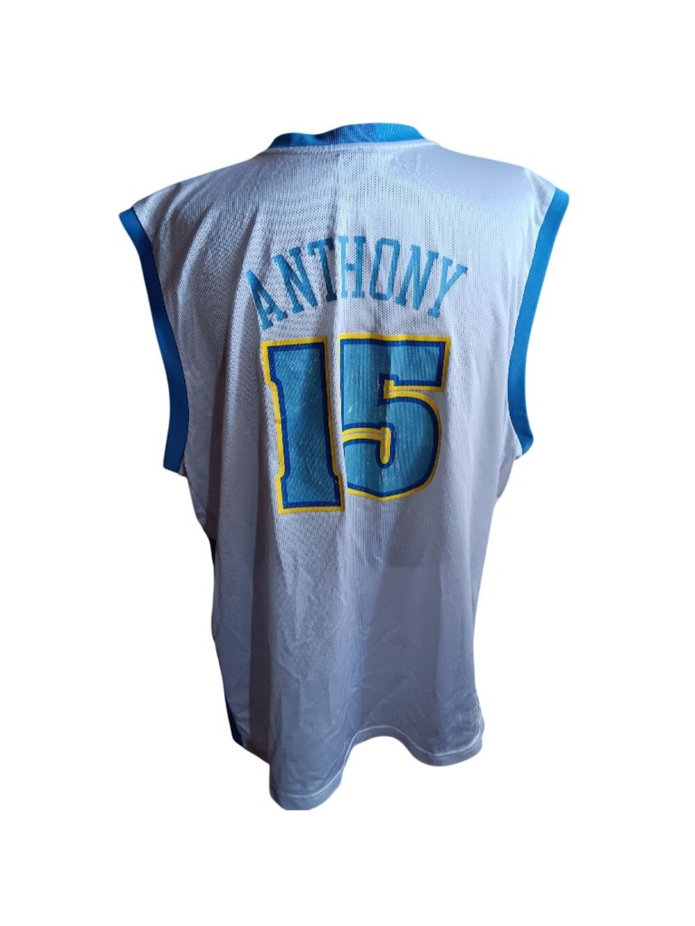 XXL Adidas Carmelo Anthony Denver Nuggets #15 Jersey Authentic NBA White Vtg